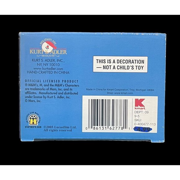 2005 Kurt Adler M&M Chewbacca Star Wars Christmas Holiday Ornament - Picture 6 of 6